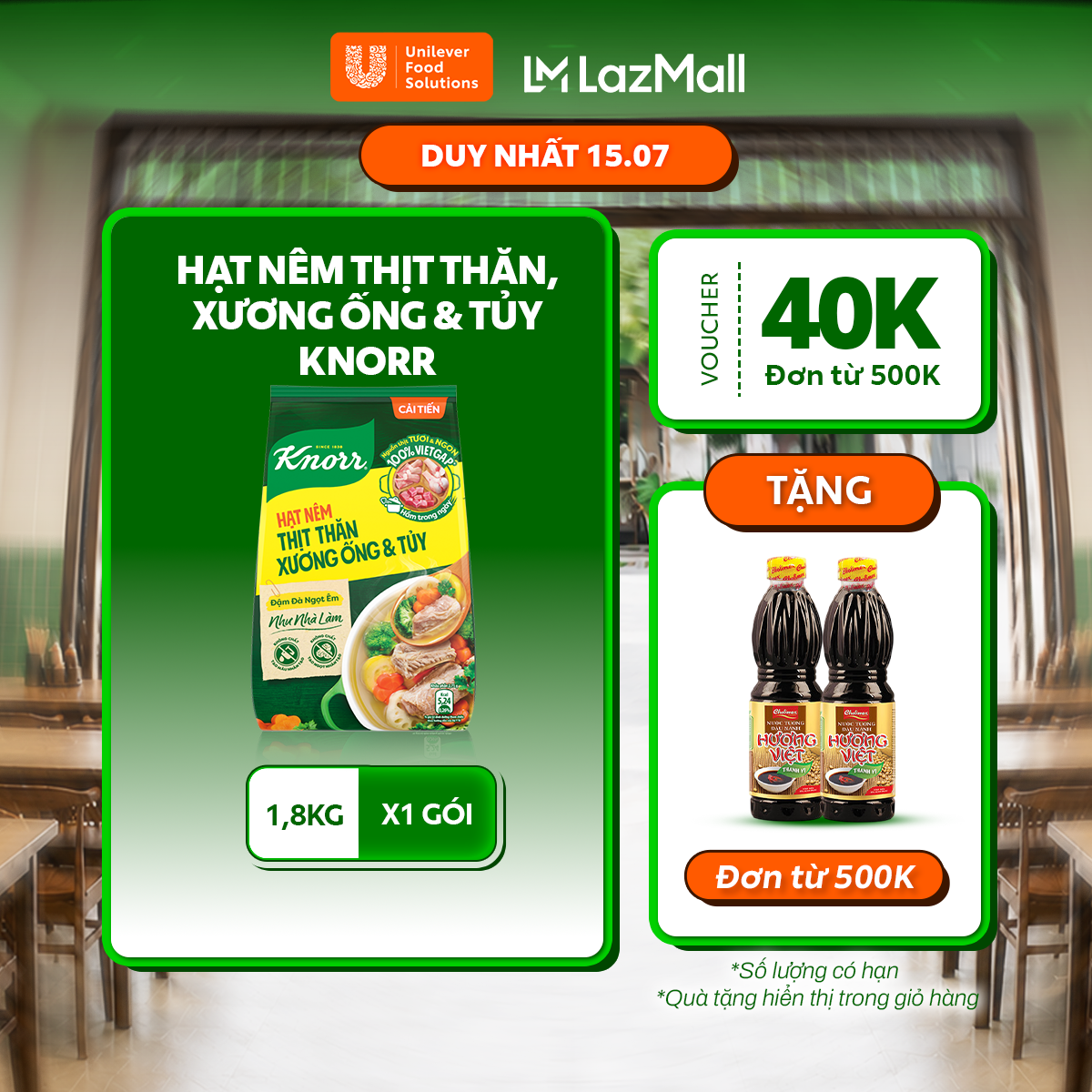 Hạt Nêm Thịt Thăn Xương Ống Và Tủy Knorr Professional 1.8kg - Chuyên Dùng Cho Nấu Ăn