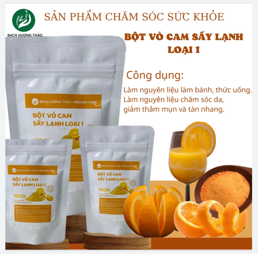 BỘT VỎ CAM SẤY LẠNH LOẠI 1, thiên nhiên , bột mặt nạ dưỡng trắng da, bạch hương thảo