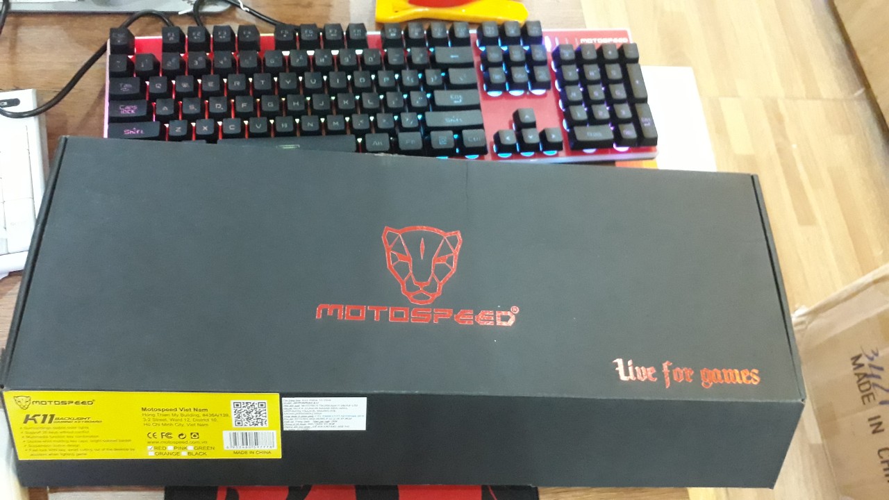 Bàn Phím Giả Cơ Motospeed K11 Led Gaming (Đen Đỏ).Tặng USB 32GB