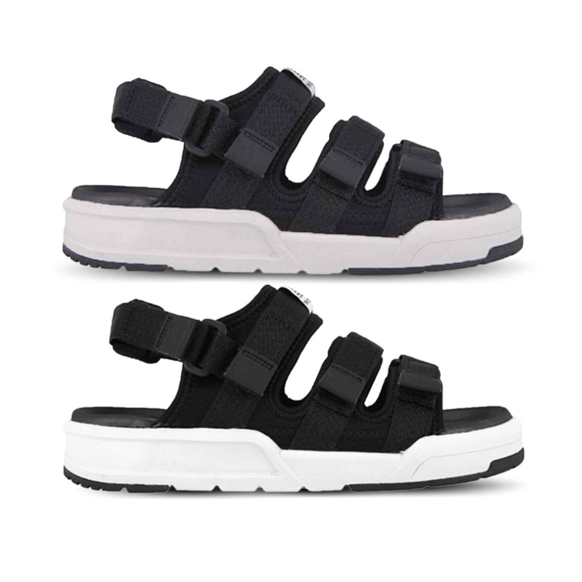 Sandal nam nữ unisex chính hãng hiệu Vento 3 quai ngang NV1001B2 màu đen có big size 44 45