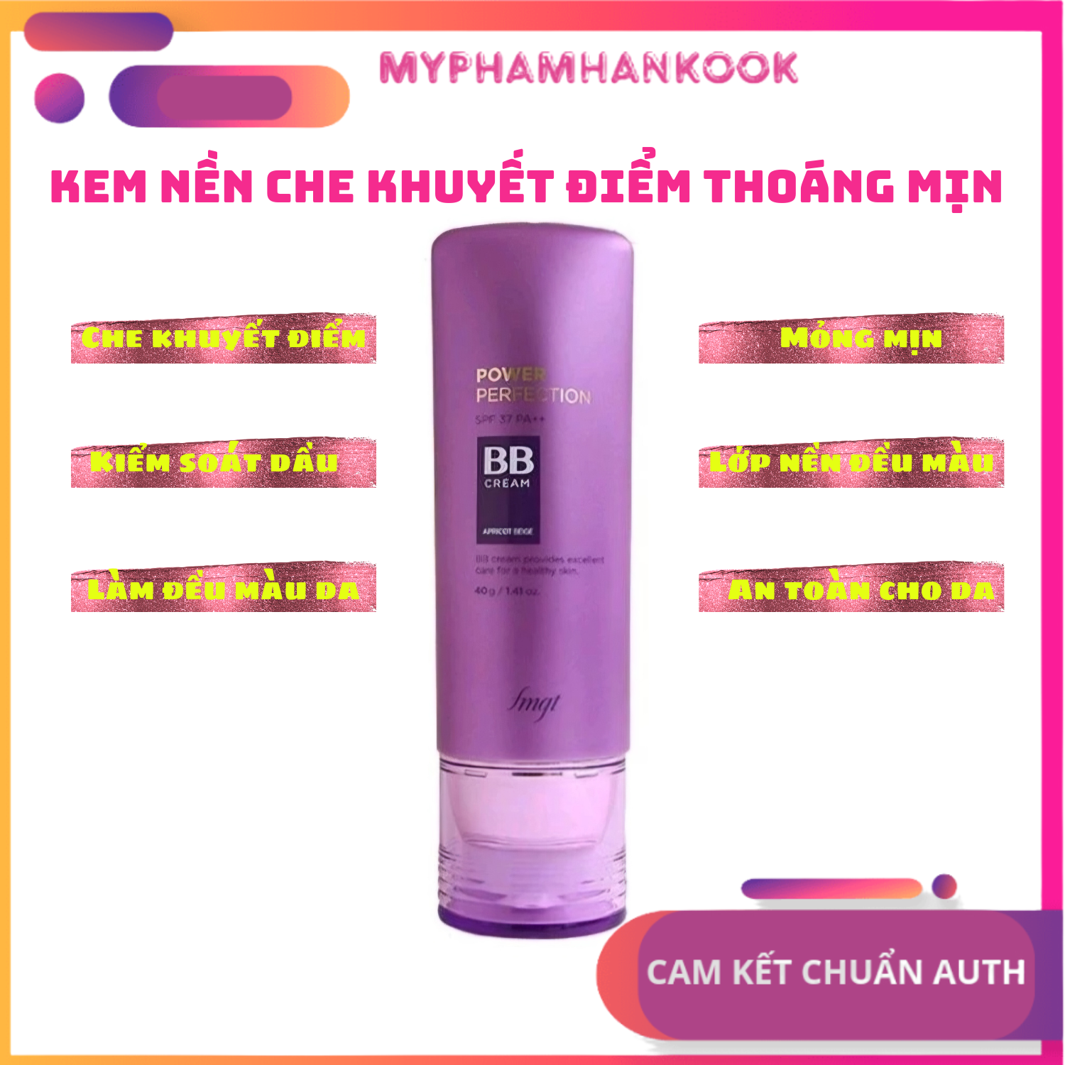 [cam kết chuẩn Auth] Kem nền đa năng Power Perfection BB Cream SPF37 PA++ 40ml