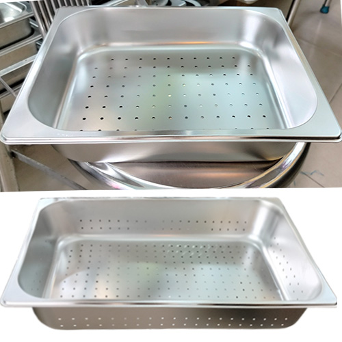 Khay inox DÀY chữ nhật - vuông có đột lỗ 3 ly