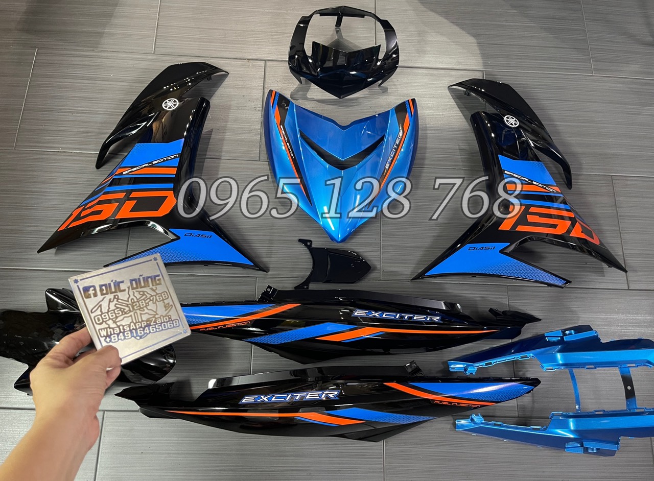 Dàn áo ex 150 xanh đen 2018 có tem