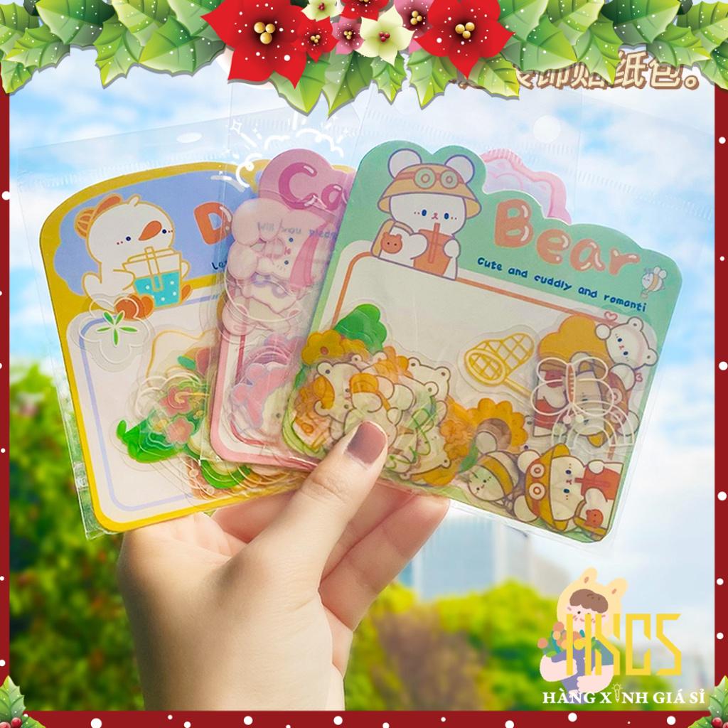 Sticker set 24 miếng dán hình sở thú nhỏ trang trí sổ tay