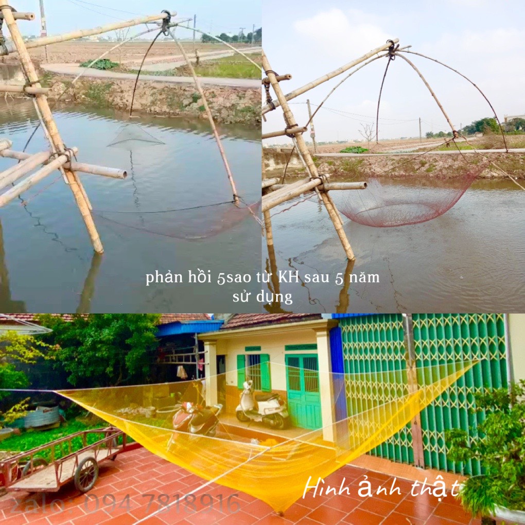 Vó bè kéo cá lưới đánh cá cạnh 3m6 và 4m