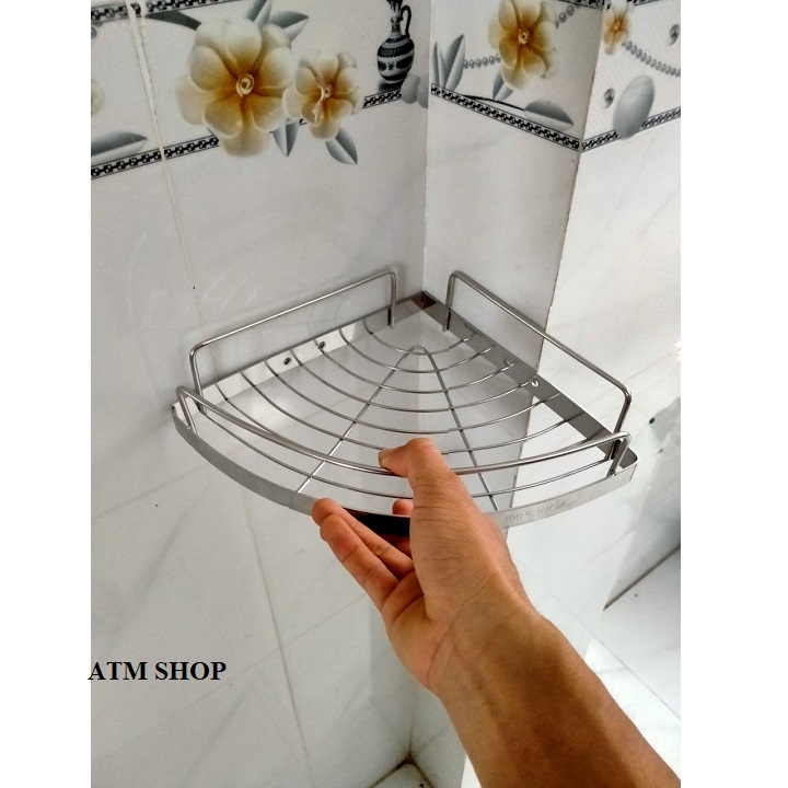 Kệ góc nhà tắm đơn inox 304