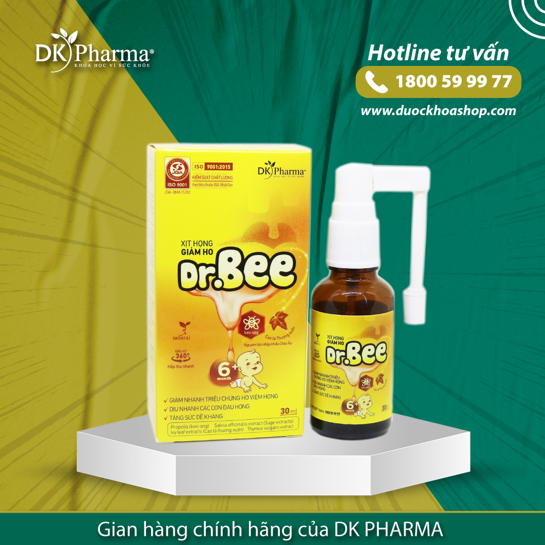 Xịt họng giảm ho Dr Bee - Gian hàng chính hãng Duockhoashop DK Pharma