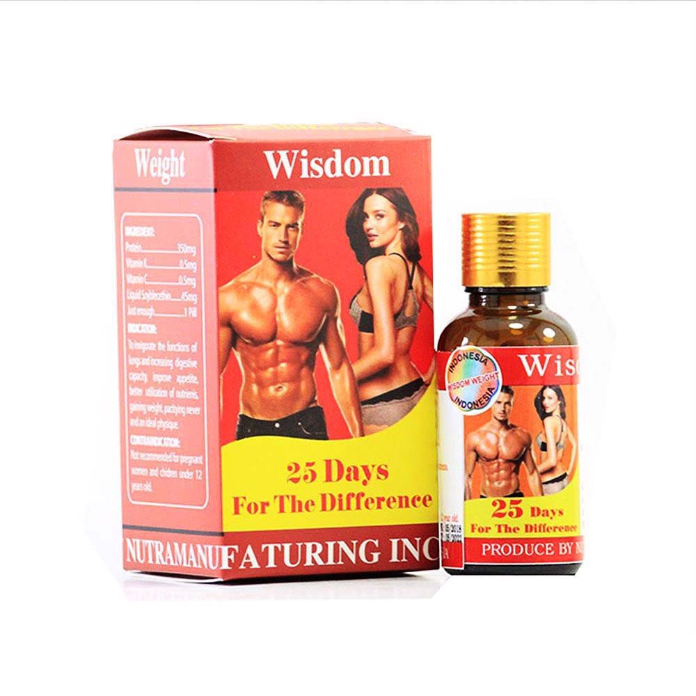 Viên Uống Hỗ Trợ Tăng Cân Và Cơ Bắp Wisdom Weight (Hộp 25 Viên) Chiết Xuất 100% Từ Mầm Hạt Đậu Nành Lên Men Chứa Hàm Lượng Dinh Dưỡng Cao - Hàng Indonesia