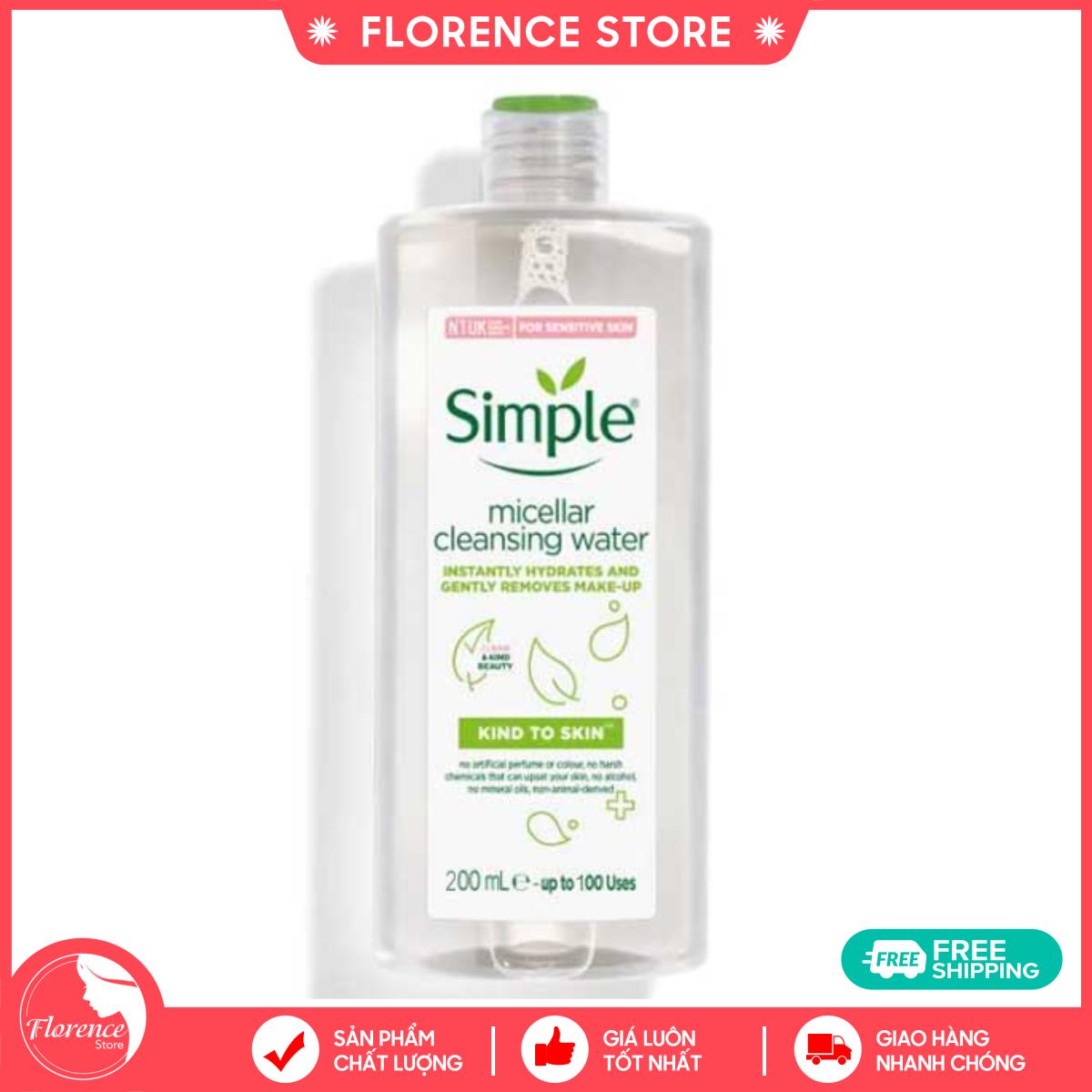 Nước tẩy trang Simple Kind To Skin Micellar Cleansing Water 200ml mẫu 2020