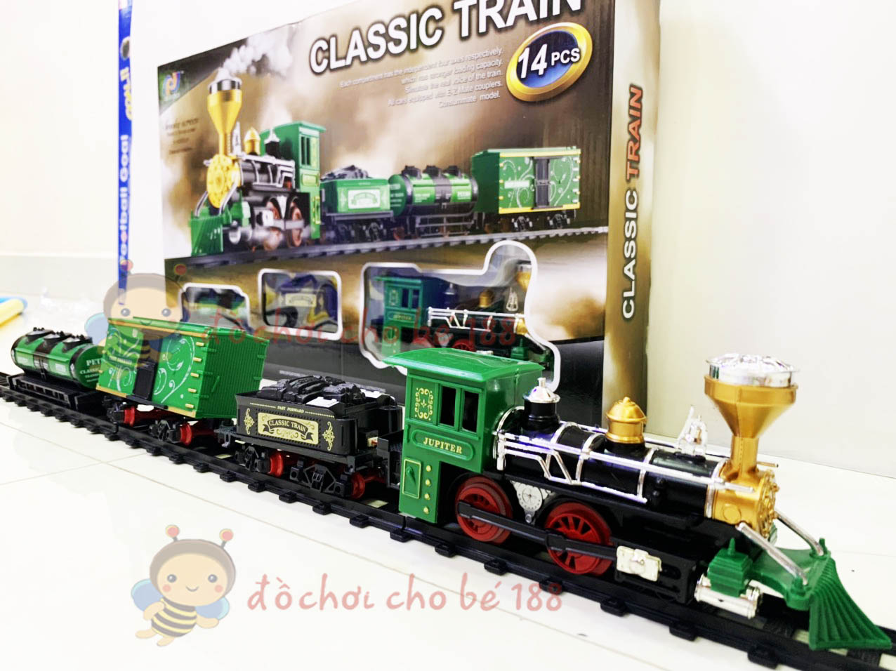 Bộ Đồ Chơi Tàu Hỏa CLASSIC TRAIN Chạy PIN, Cỡ Lớn, , Đường Ray. tàu hỏa phun khói