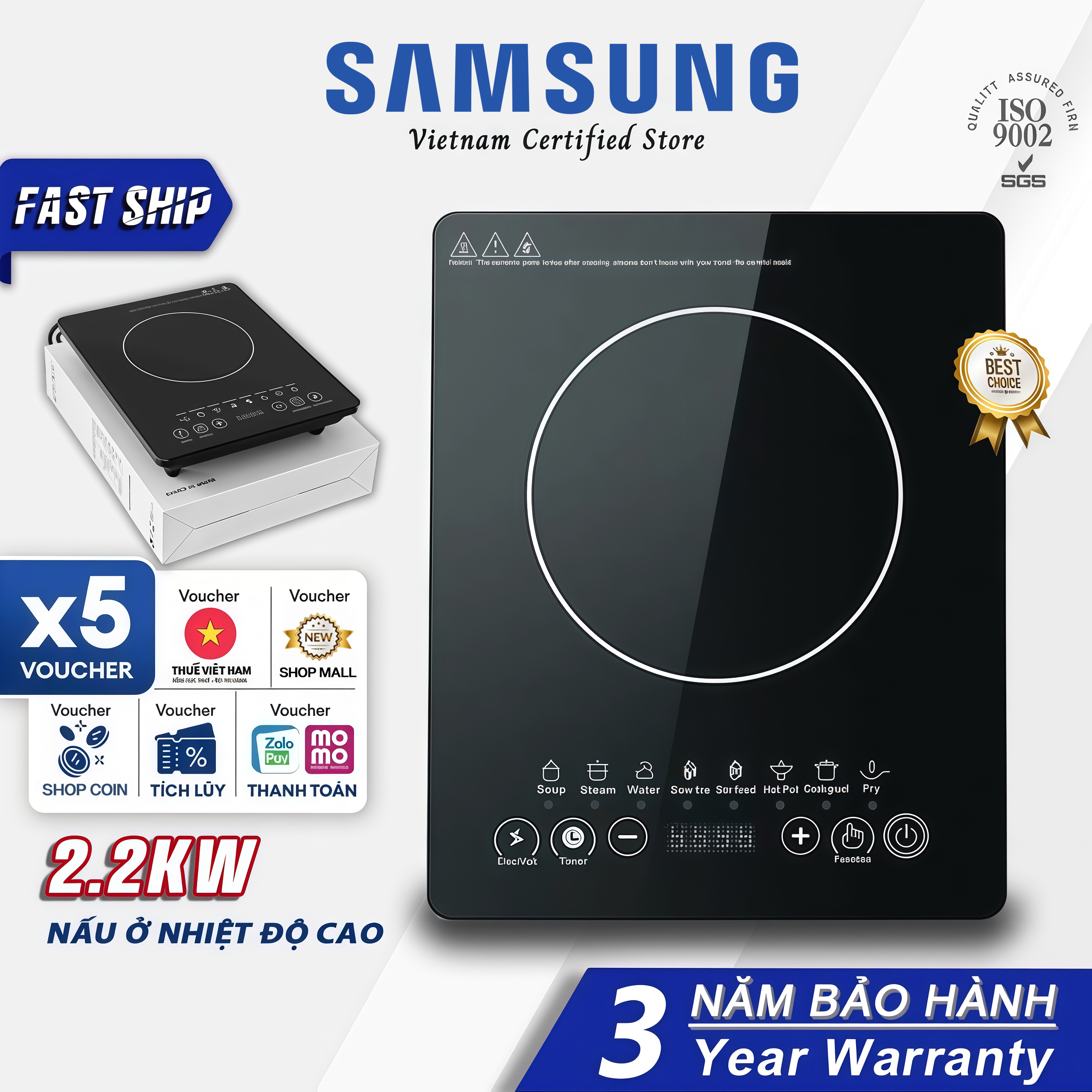 Bảo hành 3 năm miễn phí / - bếp điện 2200W LBLC623 Tấm siêu bền Tiết kiệm năng lượng Sự an toàn bếp từ