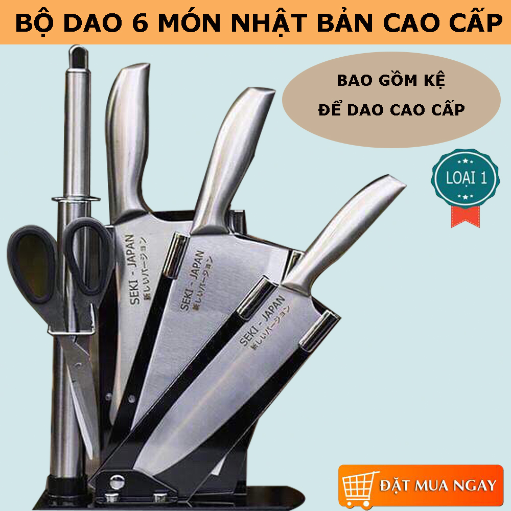 Bộ dao 6 món nhật bản, dao làm bếp nhật bản 6 món , sắc bén , - bộ dao làm bếp - dao làm bếp đa năng - bộ dao nhật cao cấp