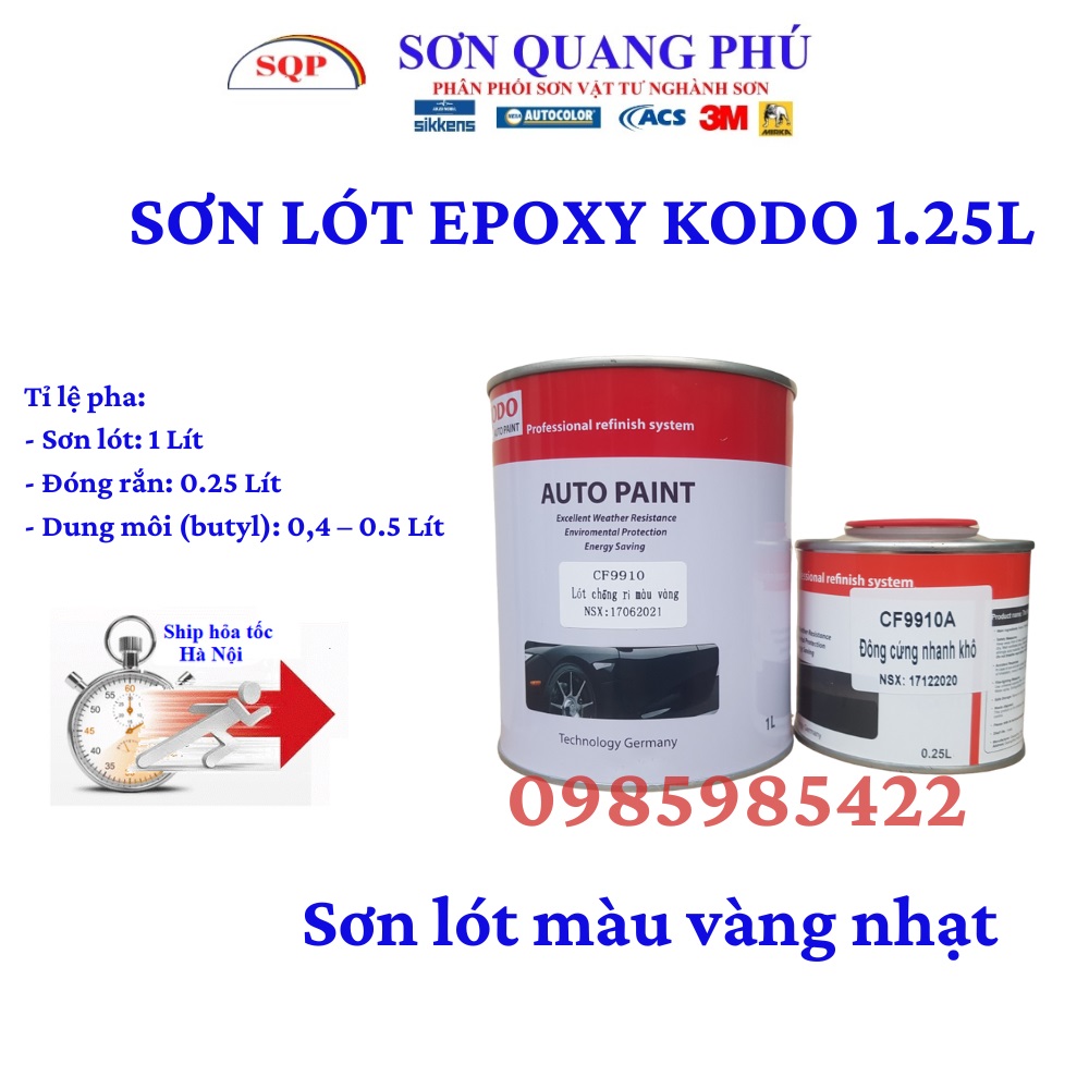 Sơn lót chống rỉ 2 thành phần KODO 1.25 Lít cho ô tô xe máy, sơn lót Epoxy chống gỉ cho sắt, kim loại, ô tô xe máy SONQUANGPHU422