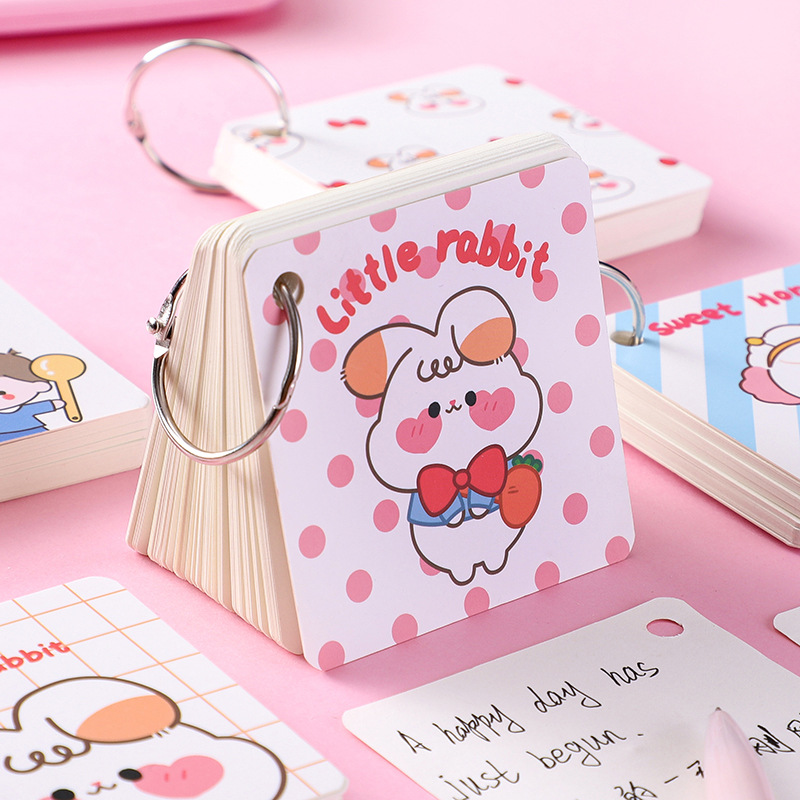 1 cuốn sổ tay flash card, flash card học tiếng anh, từ vựng dễ thương