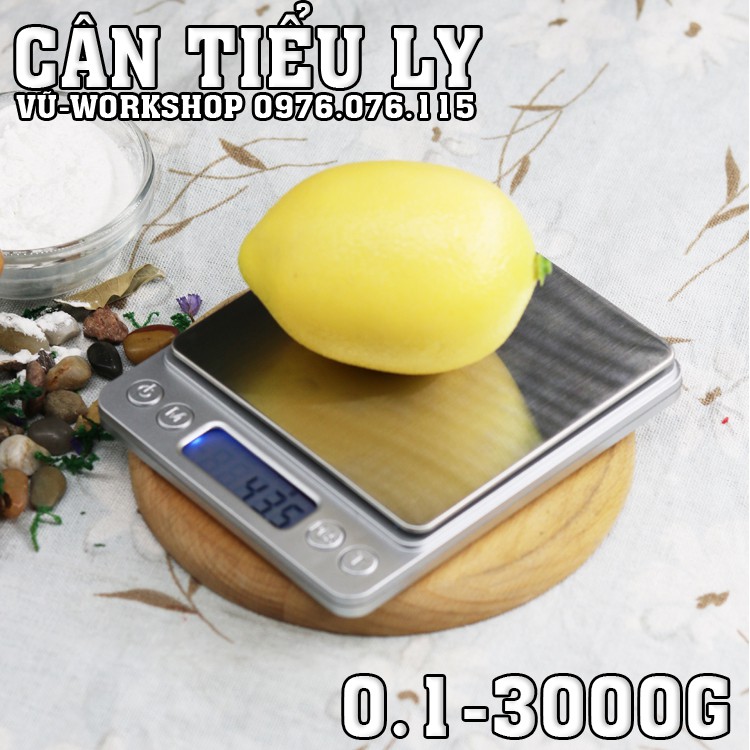 Cân điện tử mini - Cân tiểu ly mini - Cân đong RESIN, SILICONE - Cân thực phẩm - Cân nhà bếp I2000 0.1g-3000g