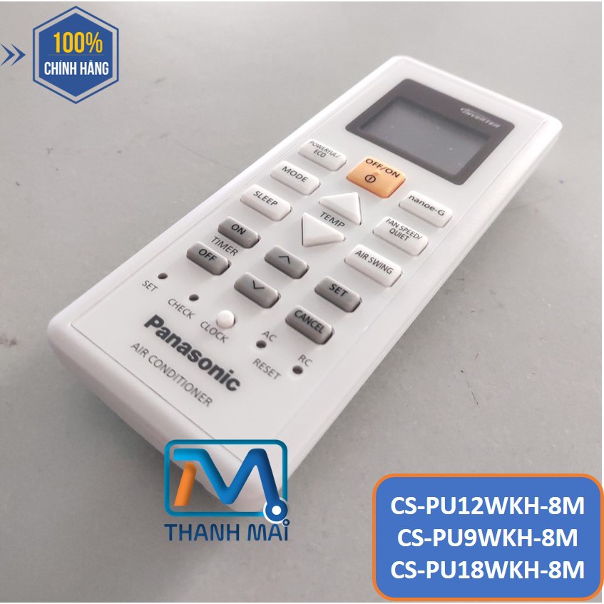 Điều khiển máy lạnh panasonic cs-pu12wkh-8m//pu9wkh-8m//pu18wkh-8m