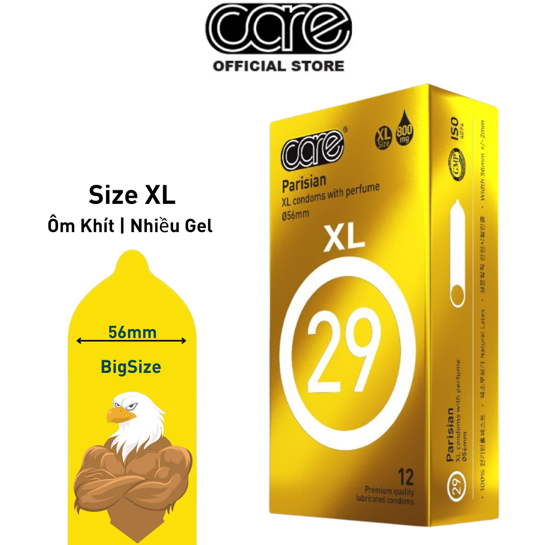 Condom size big, condom 55mm - 56mm care 29 condom size big size fragrance, rich gel, long lasting time