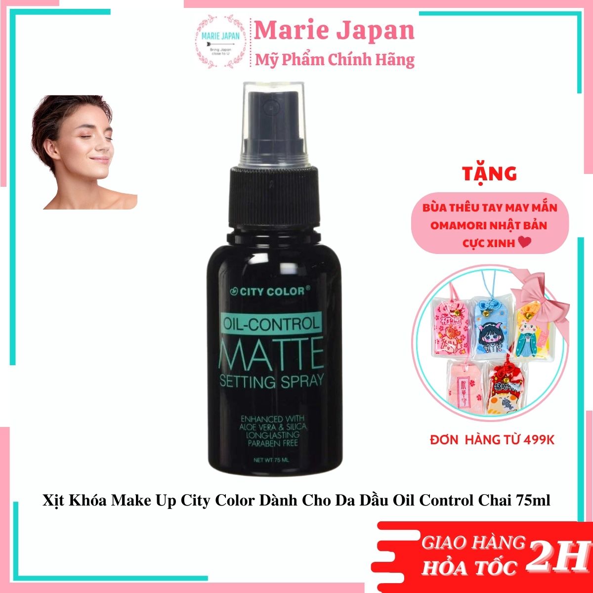 Xịt khóa make up city color dành cho da dầu oil control chai 75ml