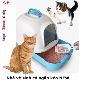 HP- Nhà vệ sinh cho mèo Size lớn (có 5 loại ) tặng kèm xẻng (màu ngẫu nhiên) / nha ve sinh meo / khay đựng cát mèo / cat ve sinh meo / hop dung cat meo / nha meo / long meo / (8)