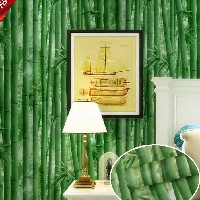 Cuộn 20m decal giấy dán tường rừng trúc 3D khổ 45cm keo sẵn dán 9 mét vuông