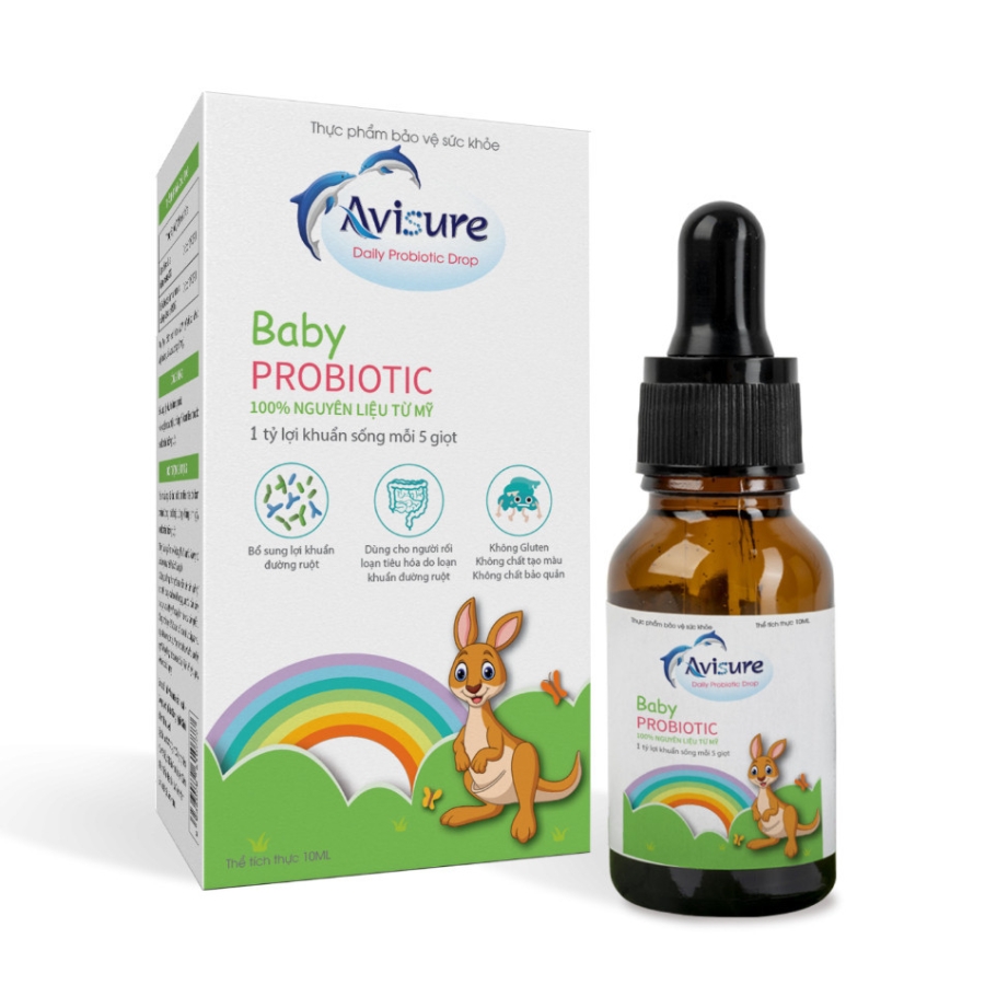 Avisure Probiotic siêu lợi khuẩn tiêu hoá hỗ trợ giảm biếng ăn, táo bón, tăng cường tiêu hoá miễn dịch cho trẻ 20ml