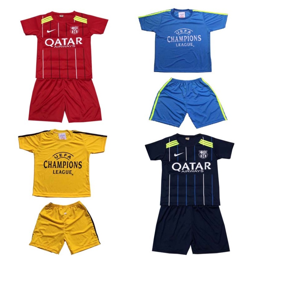 Sét 4 Bộ Đồ Thể Thao Trẻ Em, Áo Đấu Câu Lạc Bộ Dành Cho Bé Trai Và Bé Gái, Thời Trang Thun Lạnh Cho Bé Từ 10-40Kg- 4 Màu Khác Nhau