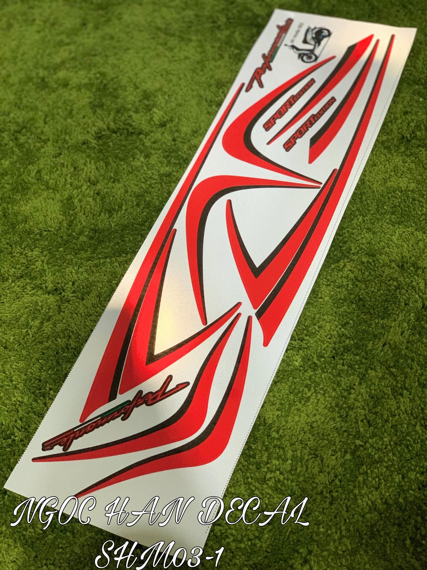 Nguyên bộ tem phản quang Sport Edition màu đỏ đen cho SH Mode -- NGỌC HÂN DECAL