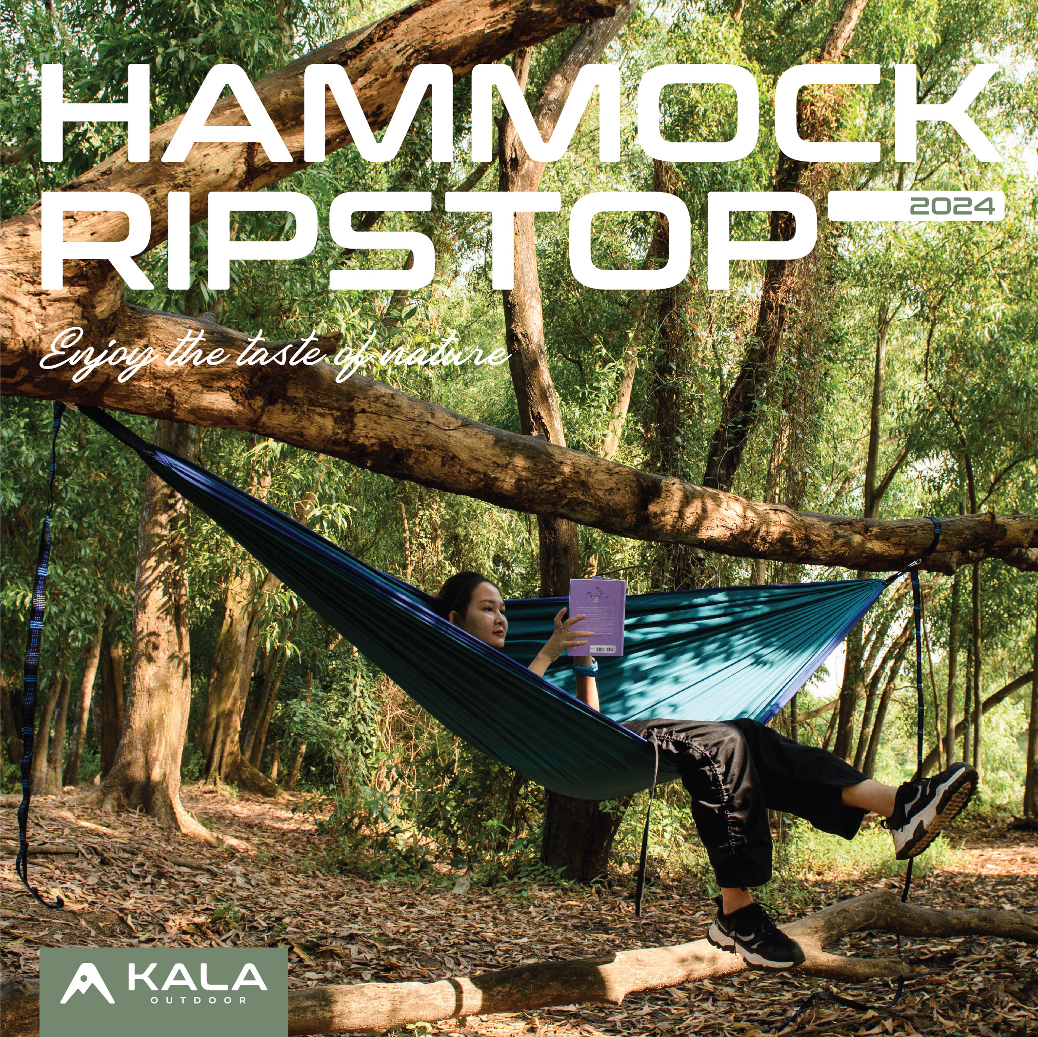 Võng camping Kala vải ripstop cao cấp kèm dây và móc nhôm siêu nhẹ