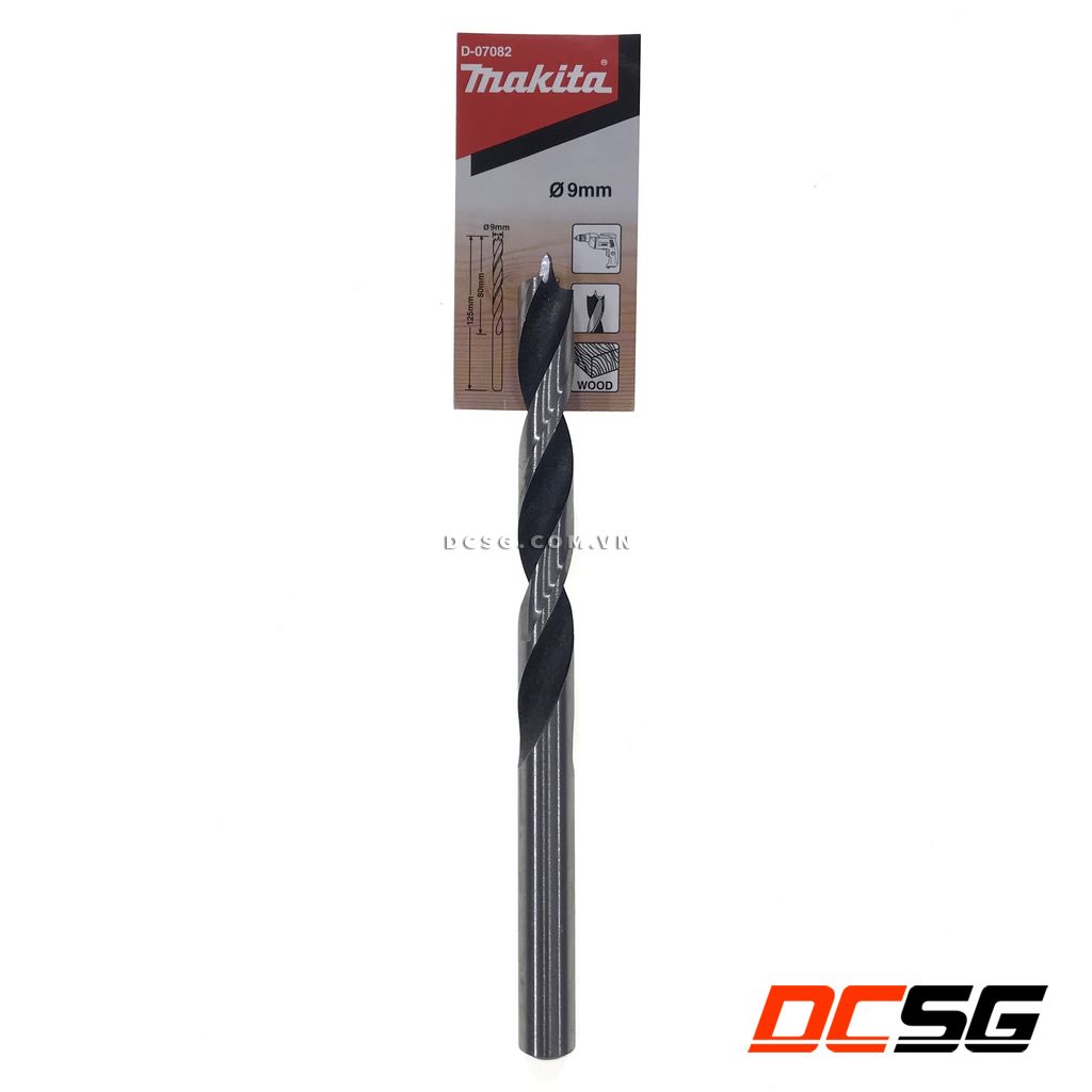 Mũi khoan gỗ 3-10mm chân tròn 9.0x125mm makita d-07082