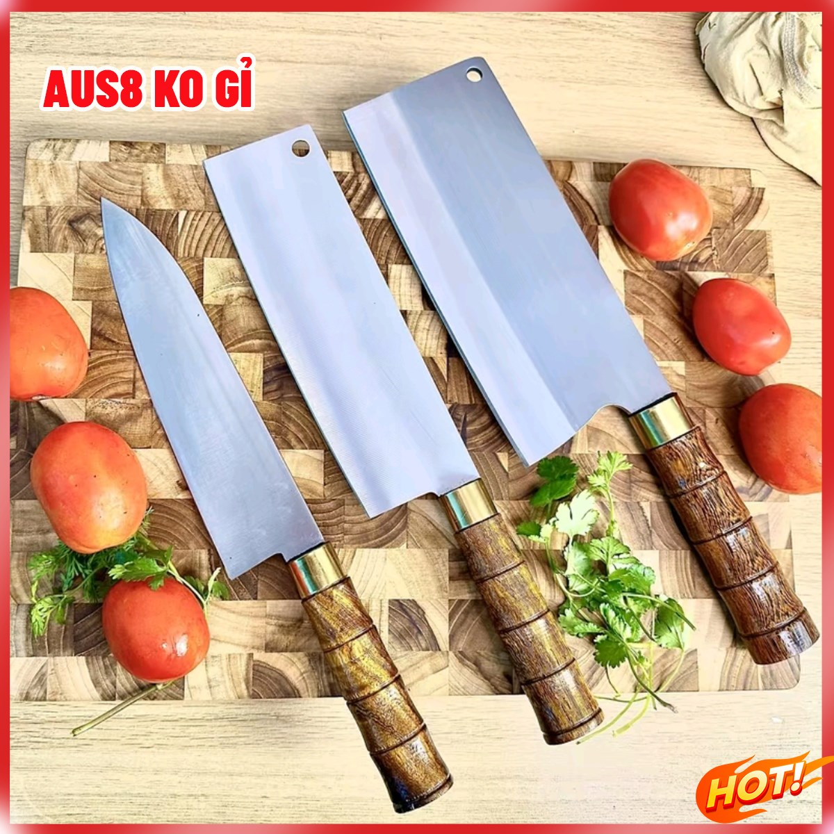 Bộ Dao thép không gỉ dao thép trắng cao cấp rèn thủ công siêu bén
