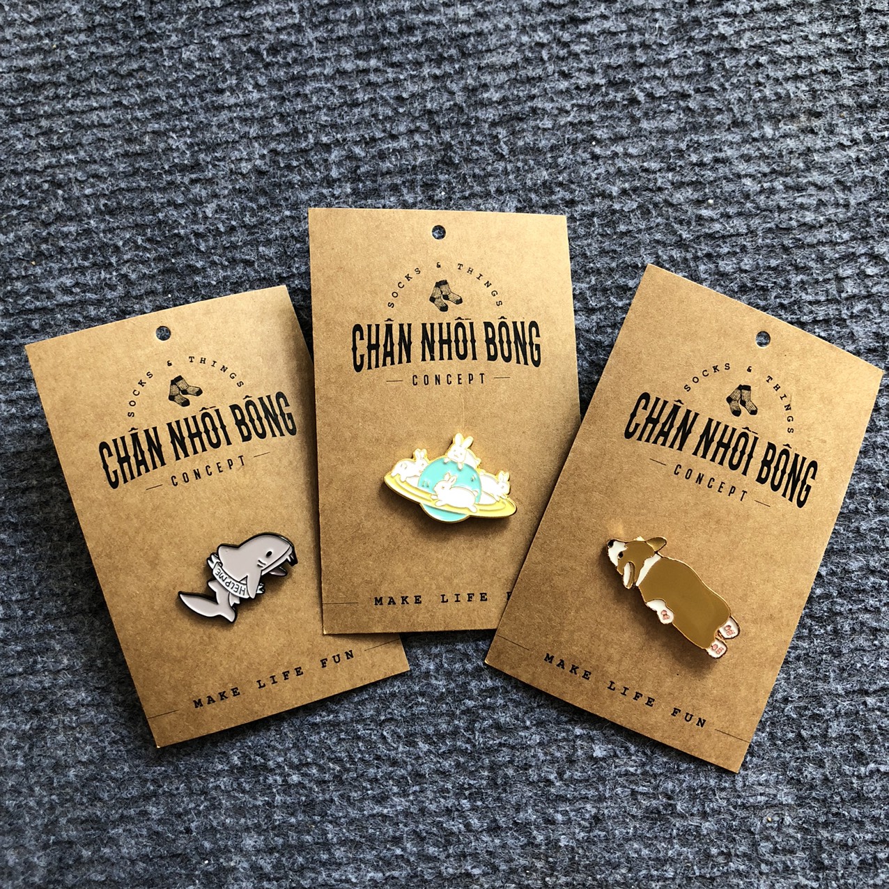 Pin cài áo kim loại, ghim cài áo, balo, nón hình thú đáng yêu, cá tính