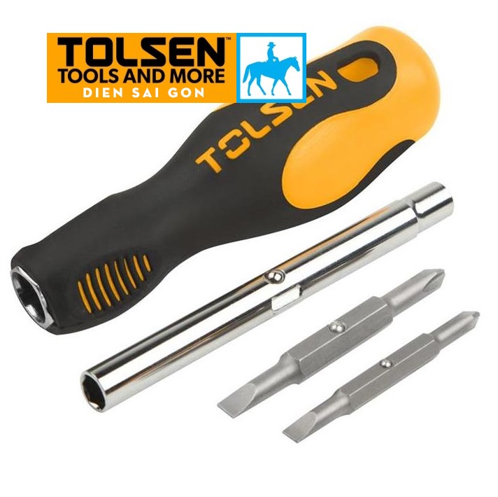 Bộ tua vít 6 đầu nam châm đa năng thép crv tolsen 20043