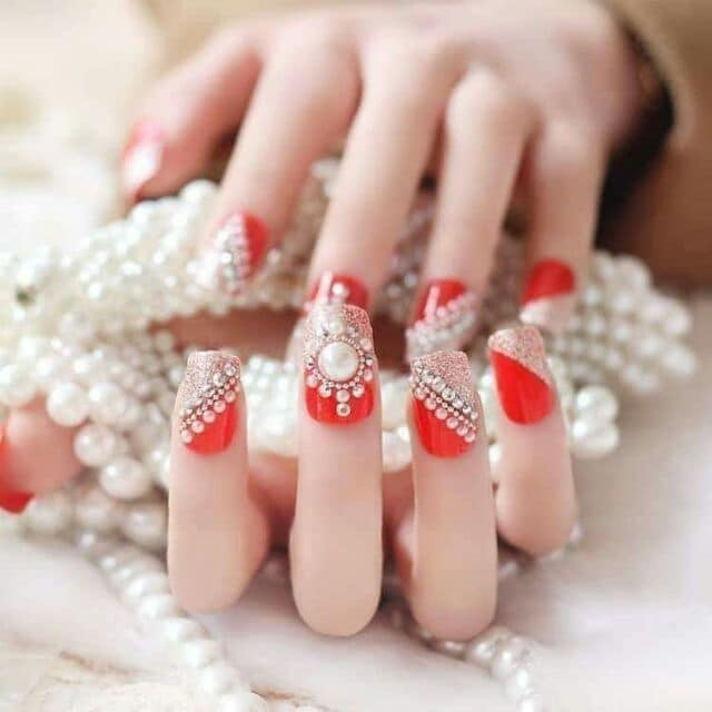 Bộ 24 Móng tay giả , nail giả A5 ,móng nhọn  ( Tặng kèm keo dán móng )