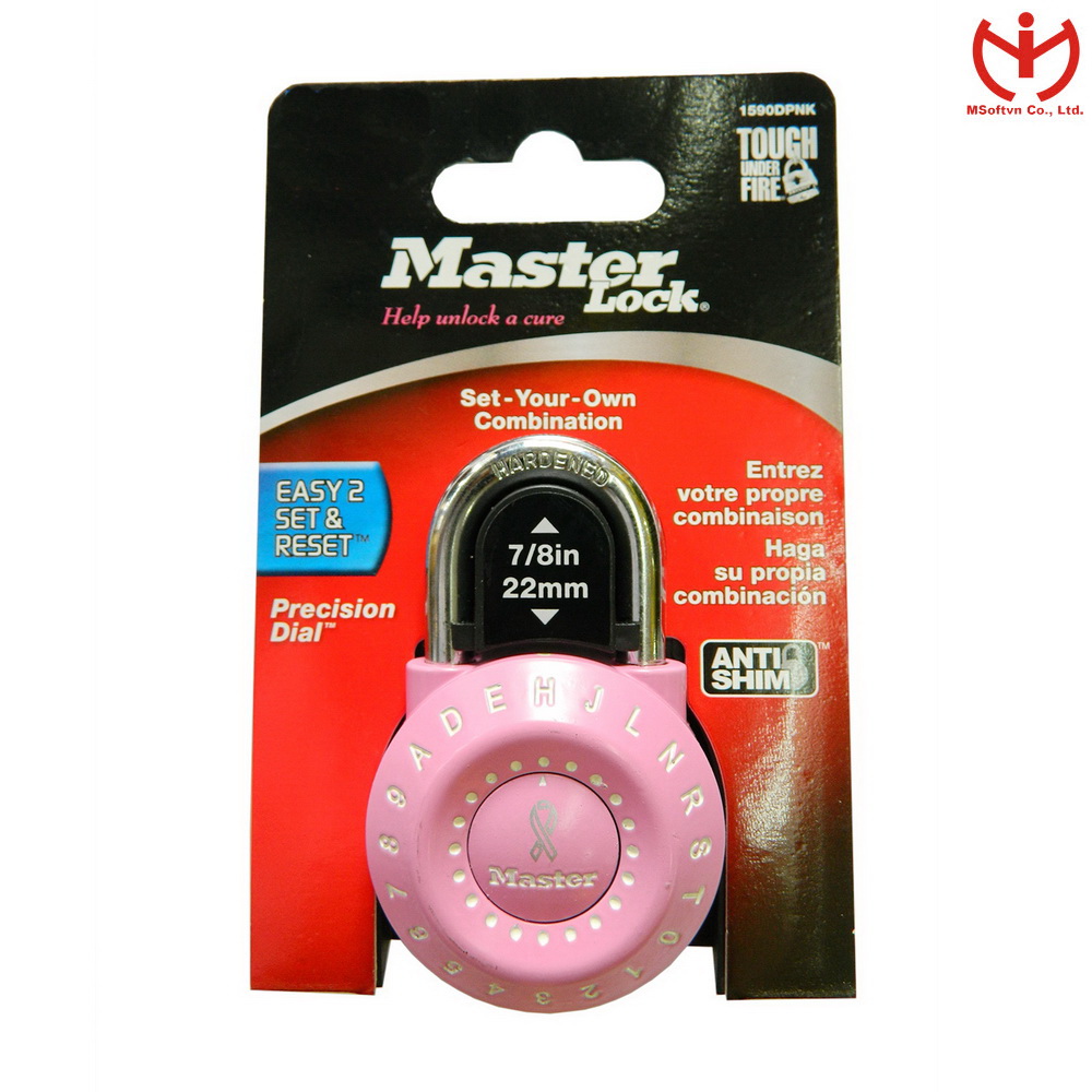 Ổ khóa số Master Lock 1590 DPNK thân kẽm rộng 49mm dùng khóa tủ cá nhân - MSOFT