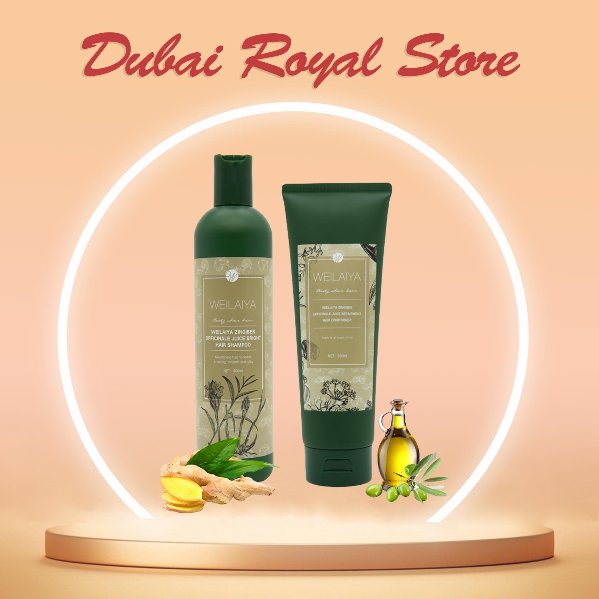 Bộ dầu gội xả gừng Weilaiya Hair Strength Shampoo ngăn rụng tóc giảm rụng tóc kích mọc tóc hà thủ ô dành cho tóc khô xơ chai 400ml ( tem nâu )