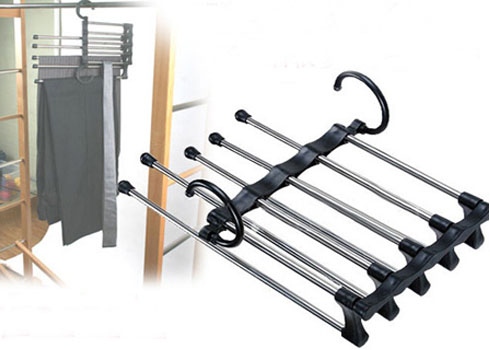 Móc Treo Đồ Gấp Gọn 5 Thanh Tiết Kiệm Không Gian Cho Bạn, Móc treo quần áo đa năng