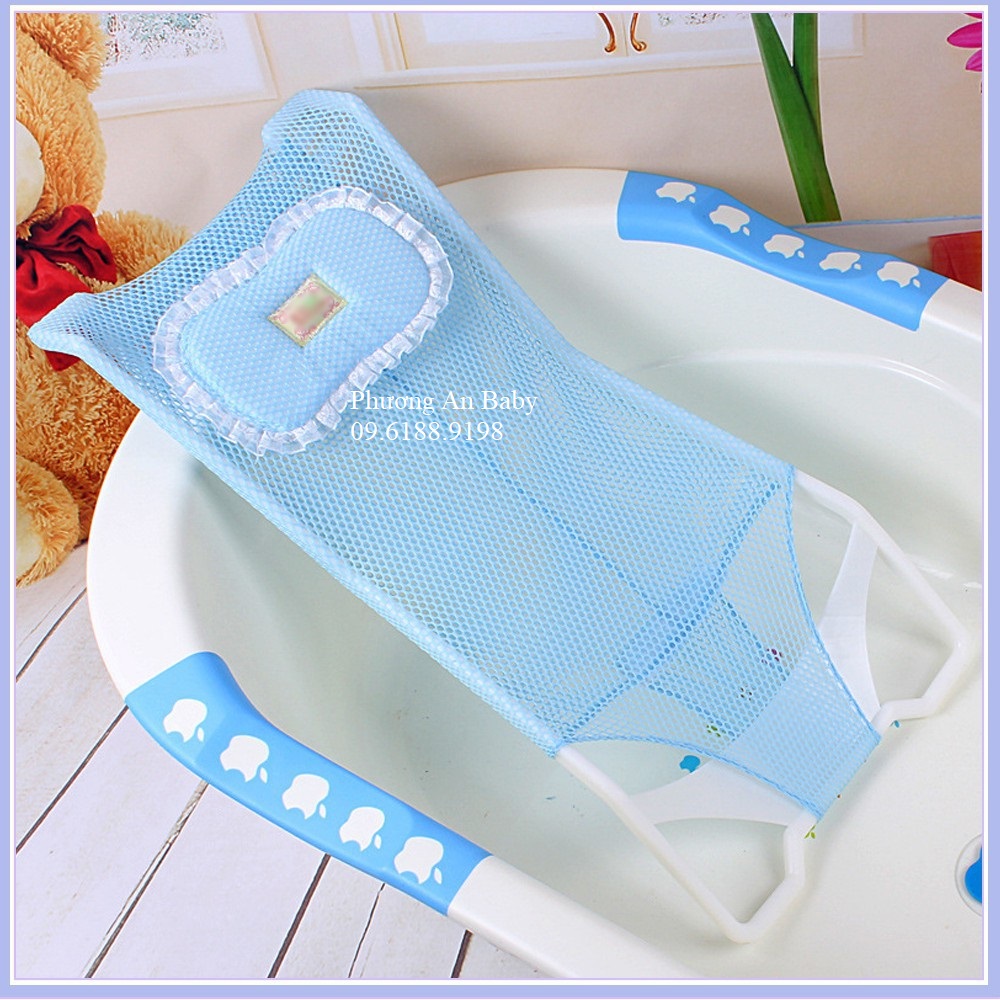[Hoàn tiền 6%]Lưới tắm cho bé sơ sinh, ghế tắm cho bé kèm gối tiện lợi, chống trơn trượt bảo vệ cột sống an toàn cho bé