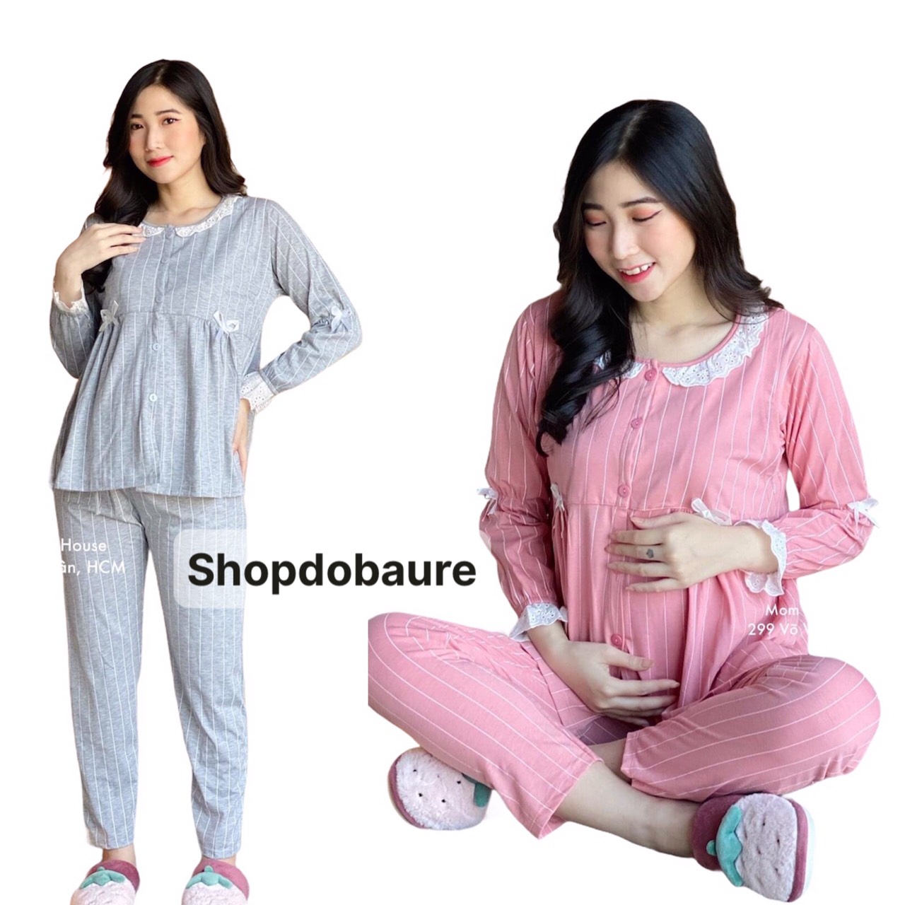Bộ bầu và sau sinh cotton dài tay