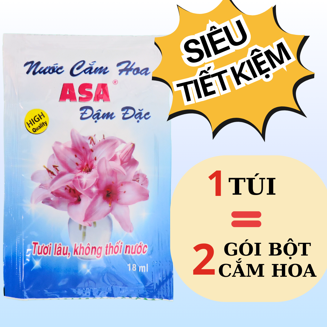 Túi nước cắm hoa ASA đậm đặc - Gói dưỡng hoa lâu tàn, thuốc dưỡng hoa tươi lâu