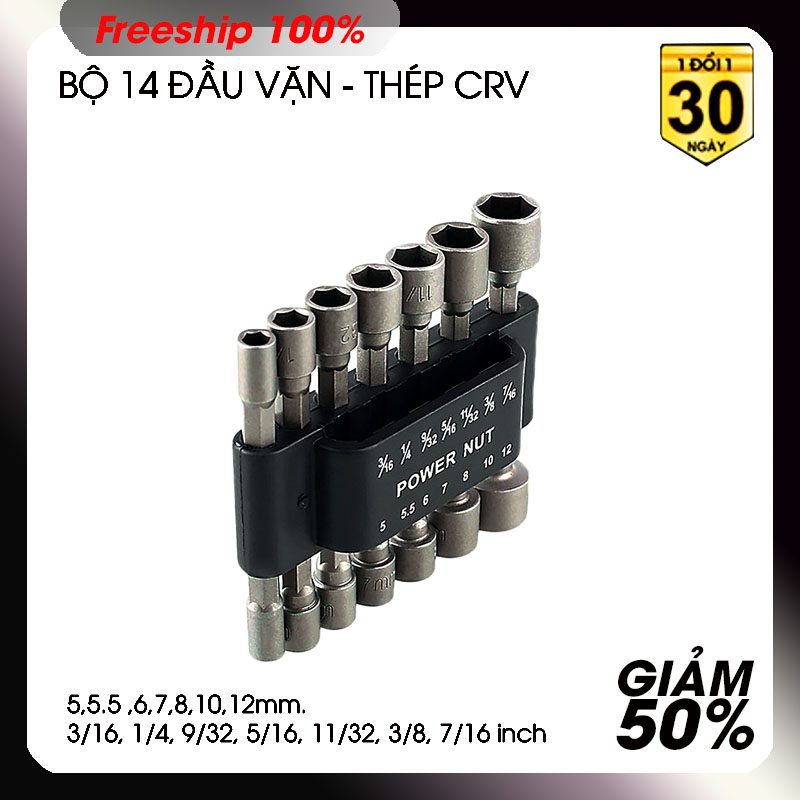BỘ 14 ĐẦU TUÝT VĂN ỐC LỤC GIÁC  BỀN RẺ ĐẸP