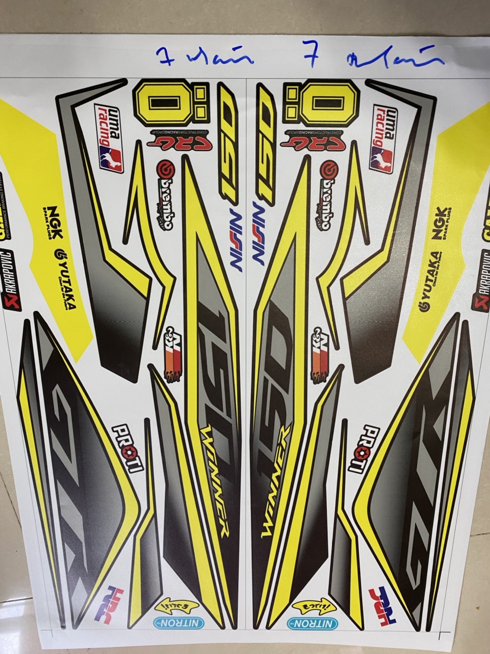 Tem rời winner gtr vàng đen