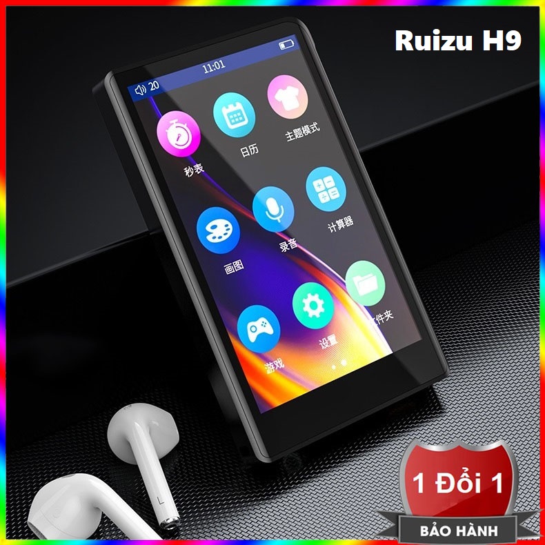 Máy nghe nhạc MP3 RUIZU H9 hỗ trợ tiếng Việt Màn hình cảm ứng Kết nối Bluetooth Dung lượng 16GB/ 32G Thu âm Nghe ebook - Máy nghe nhạc MP3/MP4 kết nối Bluetooth Ruizu H9 bộ nhớ trong 16GB - 32G