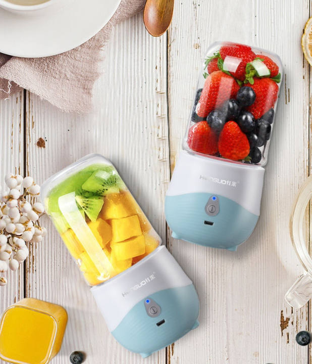 Máy xay sinh tố mini cầm tay sạc tích điện honguo 300ml, dung lượng pin 1200mah, bảo hành 1 năm