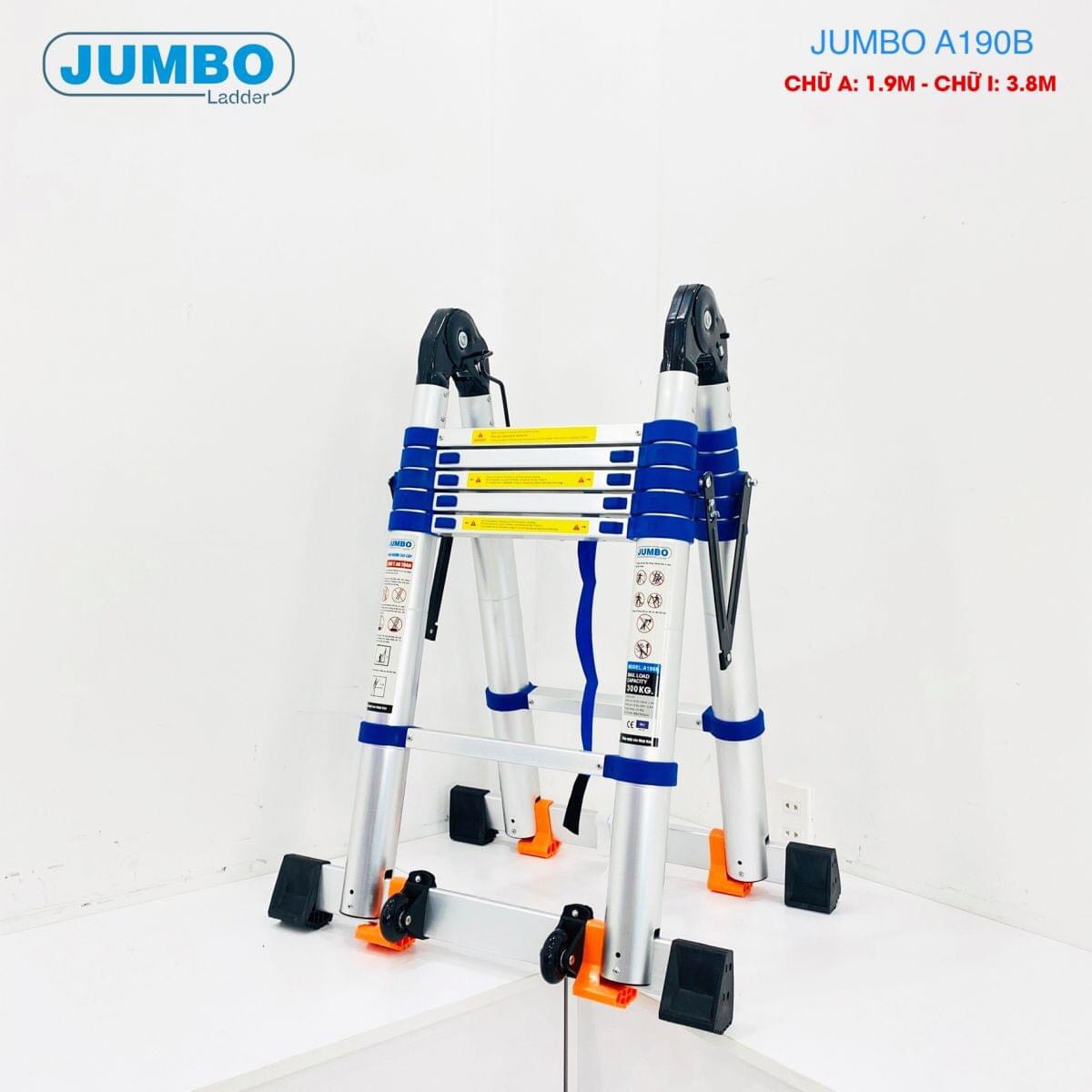 Thang nhôm rút chữ a cao cấp jumbo - a190b, a220b, a250b, a280b