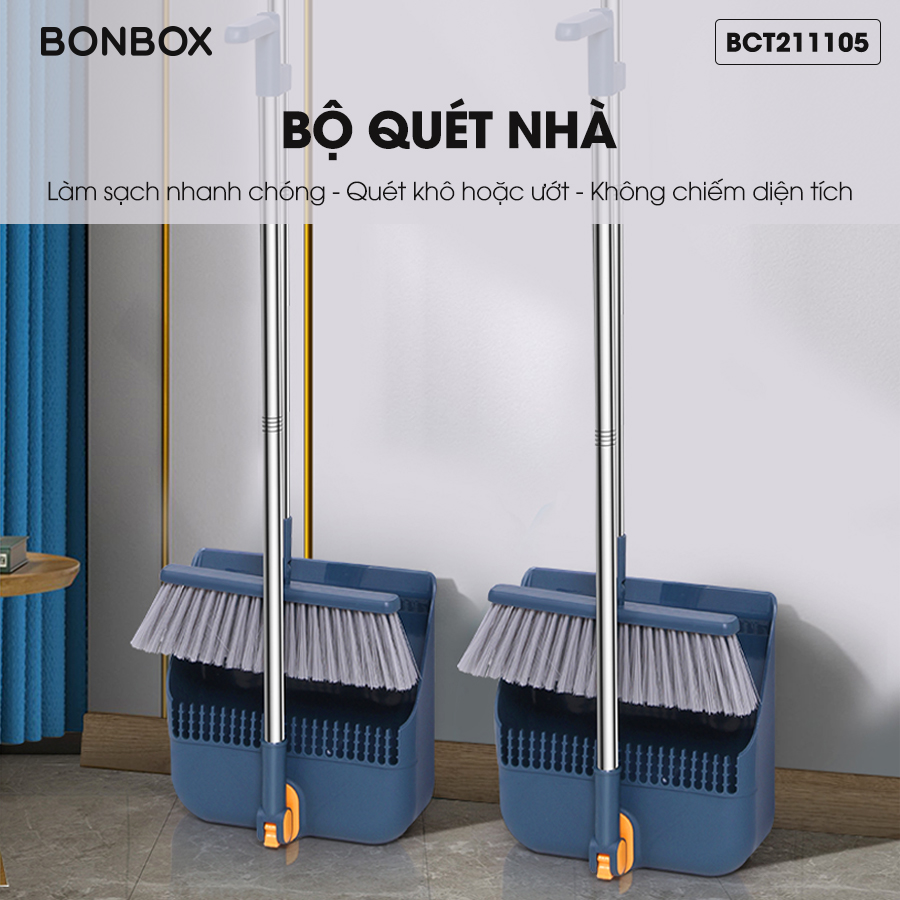 Bộ quét nhà thông minh BONBOX BCT211105 Xanh lông chổi mềm mịn dễ quét