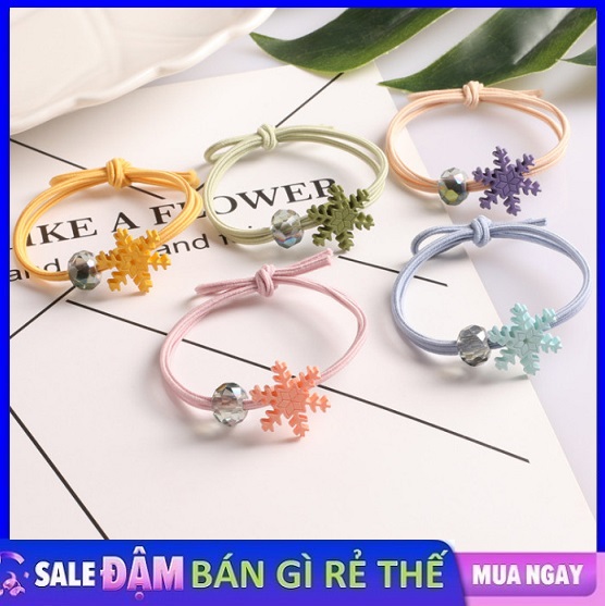 Thun cột tóc hình hoa tuyết dễ thương style hàn quốc hot trend