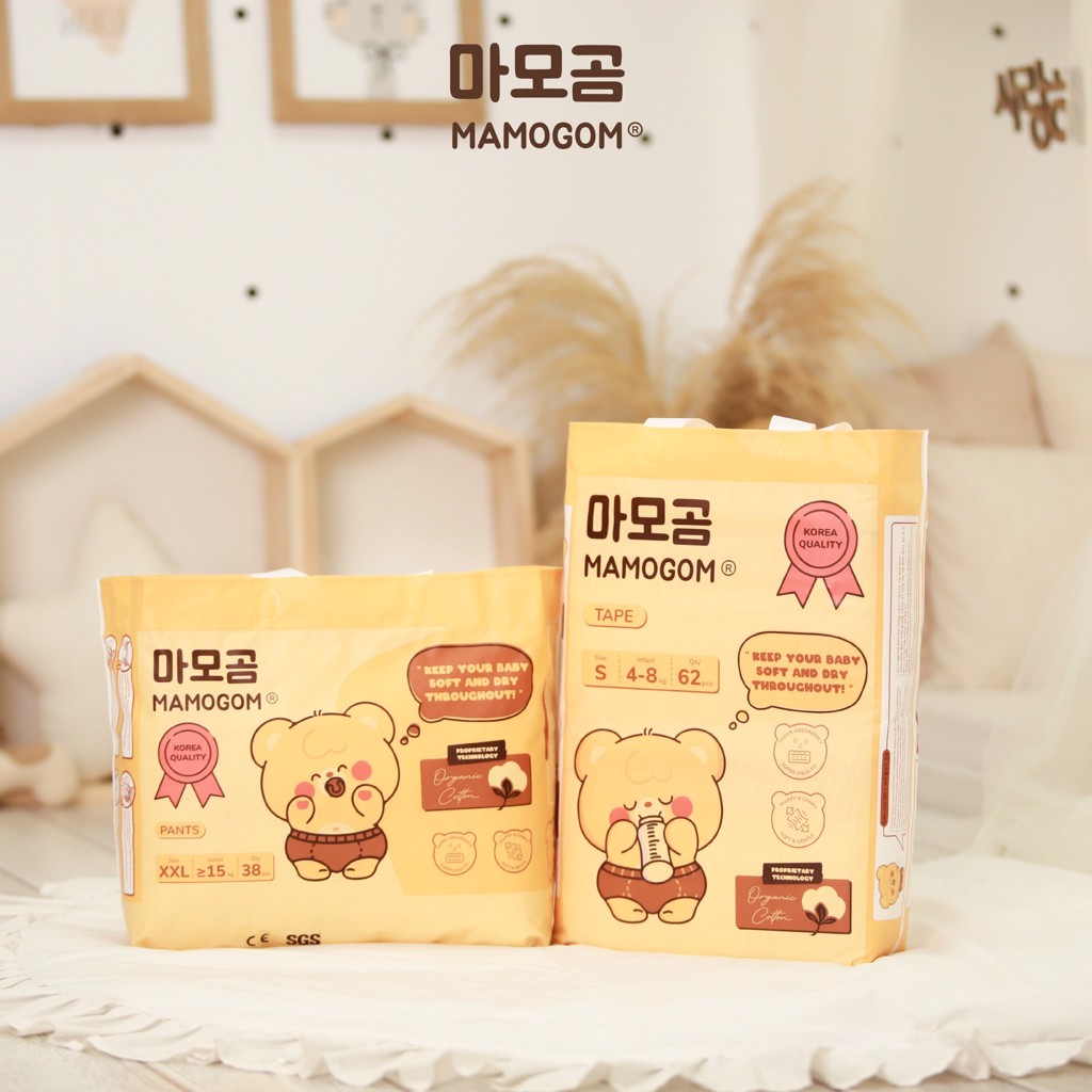 [Có sẵn] [Chính hãng] TẢ / BỈM MAMOGOM ĐƯỢC LÀM TỪ 100% ORGANIC COTTON - HÀN QUỐC - QUẦN / DÁN ĐỦ SIZE - SimonKids