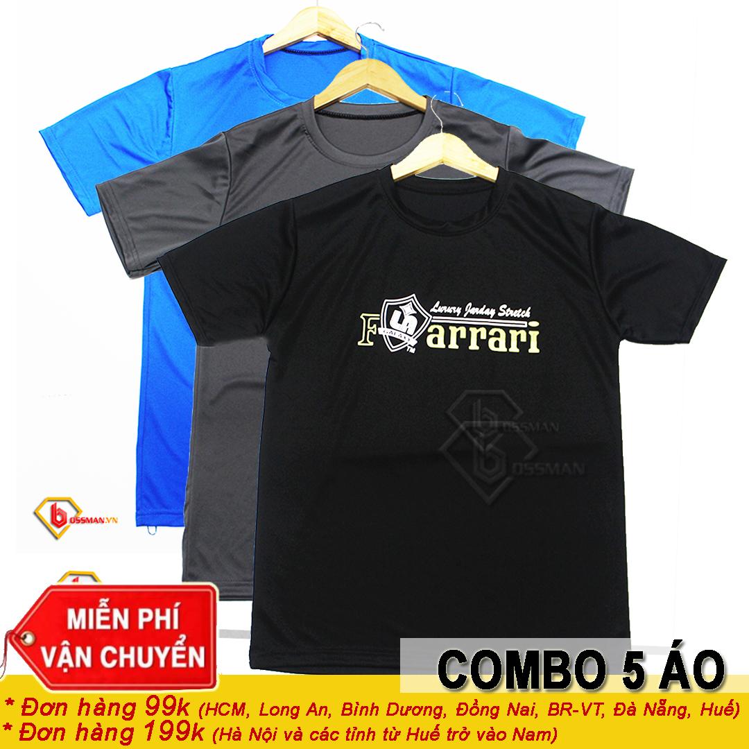 [HCM]COMBO 5 Áo Thun Nam Thun co giãn - Màu Ngẫu nhiên