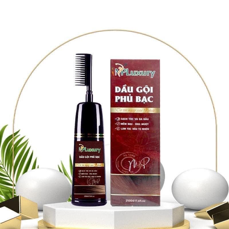 Dầu Gội Phủ Bạc mầu Nâu MP Luxury (250Gr) hoàn toàn từ thảo dược, không phải thuốc nhuộm tóc.