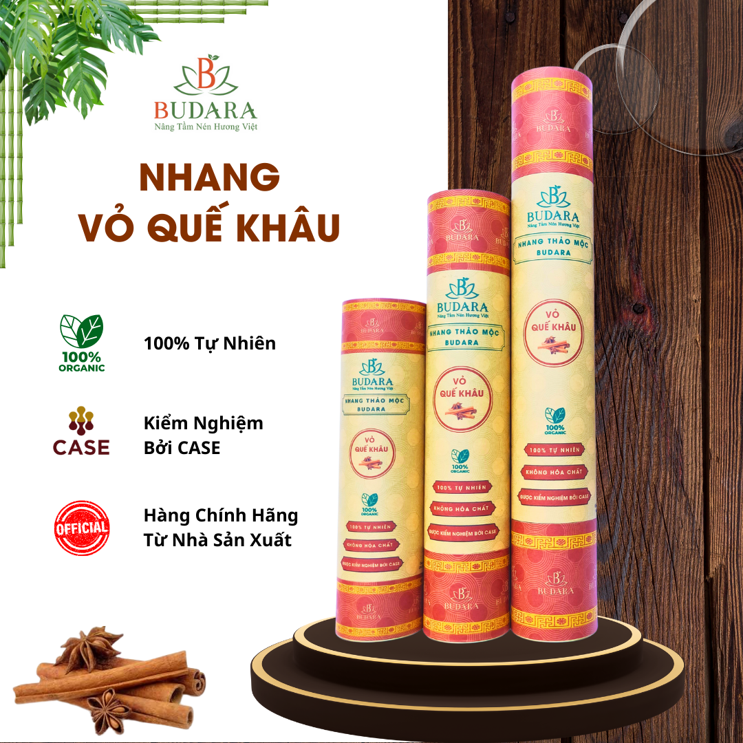 Nhang vỏ quế budara, nhang quế sạch, nhang quế quảng ngãi, nhang thảo mộc budara